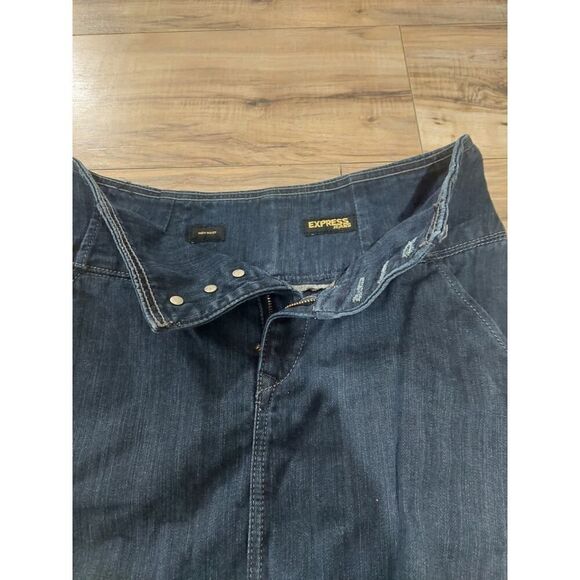 Express Mini Denim Skirt High Waist 6 - Picture 5 of 12